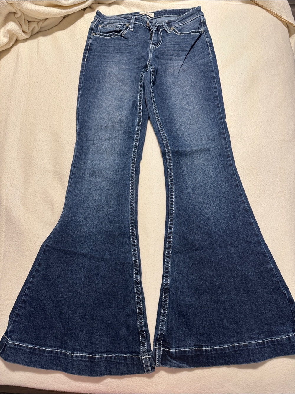 Shyanne Dark Indigo Flare Jeans - Wide Leg Retro Style